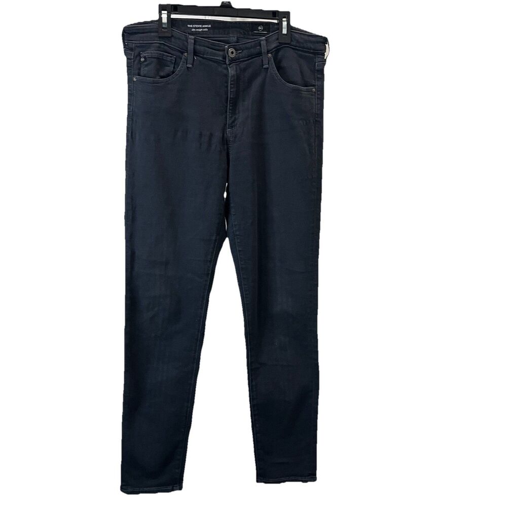 AG Adriano Goldschmied SIZE 29R The Stevie Slim Straight Ankle Jeans Black Wash